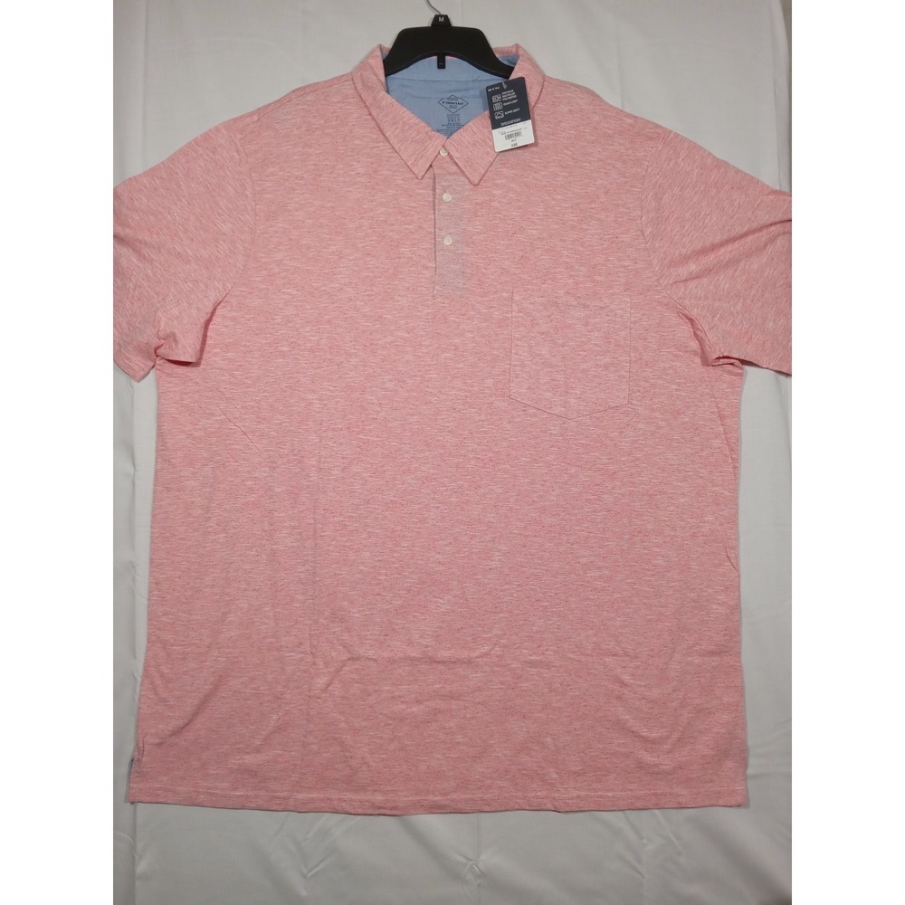 St John's Bay Big Tall Polo Shirt Men's 2XLT Rose Of Shannon Pink Classic Fit